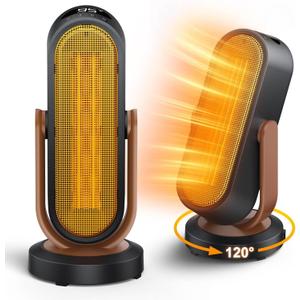 Space Heater, 1500W Electric Heaters for Indoor Use, PTC Ceramic Portable Heater with Remote and Thermostat, 55 Vertical & 120 Horizontal Oscillation, 2-8H Timer, Fast Safety Heater for Office Home