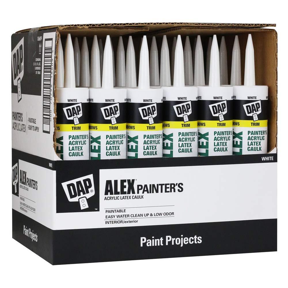 DAP Alex Painter's Acrylic Latex Caulk, White, 10.1 Oz, 30 Pack (7079818609)