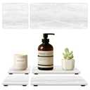 4 Pack Water Absorbing Stone Drying Tray for Bathroom Sink Trays Kitchen Counter Diatomite Stone Quick Dry Diatomaceous Earth Mat for Sink Kitchen Soap Trays Ceramic Marble Bathroom Vanity Tray