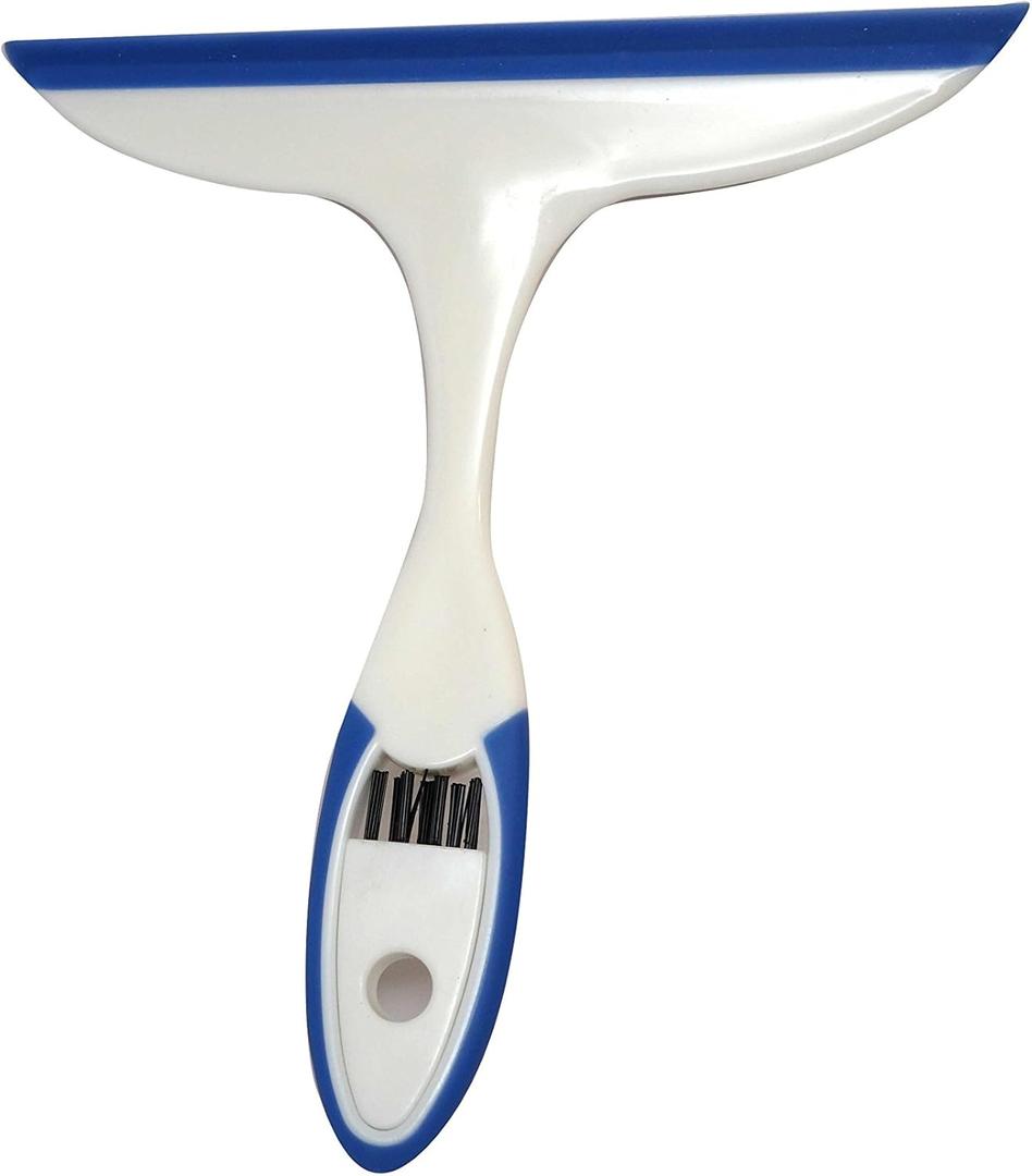 CleaningSolutions Shower Cleaner Squeegee With Built in Grout Brush for Window, Shower, and Car Cleaning, 1-Pack