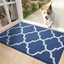 OLANLY Indoor Door Mat, 32x20, Non-Slip Absorbent Resist Dirt Entrance Mat, Washable Low-Profile Inside Floor Doormats for Entryway, Navy (1'8" x 2'8" (Rectangular))