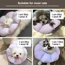 Cat Cone Collar,Cute Waterproof Cat Recovery Collar,Anti-Bite Lick Wound Healing Safety Elizabethan e Collar for Cats,Purple Flower All-Season Style (Purple)