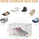 Magnetic Acrylic Clear Shoe Boxes 360 Transparent Stackable Sneaker Storage & Organizer Box, Professional Shoe Display Case & Multipurpose Storage Bin for Closet (10pcs)