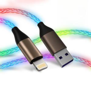 Light Up iPhone Charger Cord,Lightning Charger Cable RGB Colorful Gradual LED Lightning Cable Apple MFi Certified Fast Charging for iPhone 14 13 12 11 Pro Max XR X SE 8 Plus More (6ft)