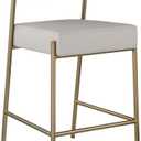 Meridian Furniture 587Taupe-C Carly Collection Modern | Contemporary Faux Leather/Boucle Fabric Upholstered Counter Stool, 19" W x 22.5" D x 37" H, Taupe