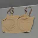 Calvin Klein Women's Invisibles Comfort Seamless Wirefree Lightly Lined Triangle Bralette Bra (Large, Bare)