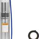 WASSERMANN 4" Deep Well Submersible Pump with 10FT Cable,1HP,220V/60HZ,33GPM,190FT Head,Stainless Steel Submersible Well Pumps Borehole Water Pump for Home, Factories, Irrigation, Farmland
