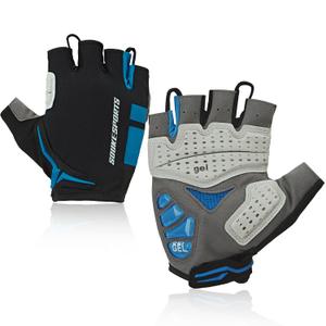 Souke Sports Mens Cycling Gloves with Gel Pads Half Finger Bike Gloves Lightweight Anti-Slip Shock-Absorbing for MTB Road Biking, Small