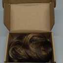 REECHO 9" Short Ponytail Extension, Classic Loose Curly Wavy Claw Clip Pony tails Hair Extensions HP001 Hairpieces for Women - Dark Brown with Highlights