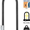 Kryptonite Evolution Long Shackle Bike U-Lock, Anti-Theft Security, 14mm Steel Shackle with Mounting Bracket and Keys, High Security for Bicycles Scooters,Black
