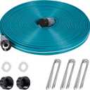 LINEX Sprinkler Soaker Hose 50 ft for Garden Lawn Watering Hose with Hose Stakes