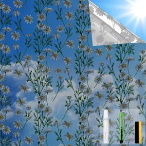 One Way Privacy Film, Window Tint for Home,Daytime Reflective, Anti UV Static Cling Sliding Door Coverings No Glue Garage Solar Paper (Black - Silver-Daisy, 23.6 x 78.7 in) One Way Privacy Film, Window Tint for Home,Daytime Reflective, Anti UV Static Cling Sliding Door Coverings No Glue Garage Solar Paper (Black - Silver-Daisy, 23.6 x 78.7 in)