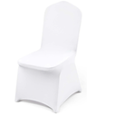 VEVOR 100 Pcs White Chair Covers Polyester Spandex Chair Cover Stretch Slipcovers for Wedding Party Dining Banquet Flat-Front Chair Covers