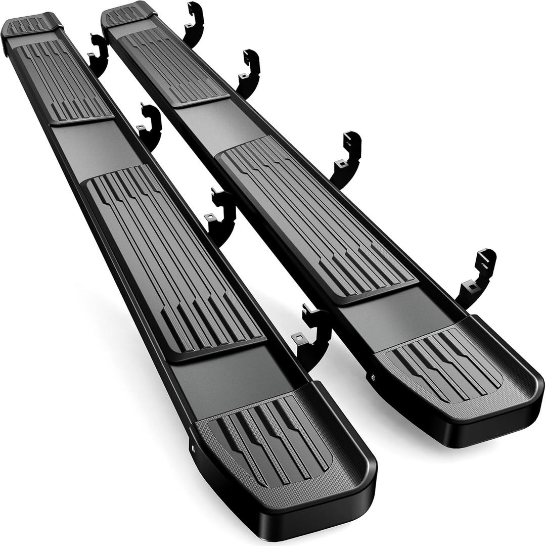 AUTOSAVER88 6 Inches Running Boards Compatible with Chevy Silverado/GMC Sierra 2019-2026 1500, 2020-2026 2500HD 3500HD Crew Cab, Black Side Steps Stainless Steel Nerf Bars