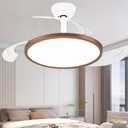42 Inch Ceiling Fans with Lights, Retractable Fandelier Ceiling Fan, 3 Color Temperature, 6-Speed Reversible Motor, Timer & Memory Function, for Bedroom Living Room-White