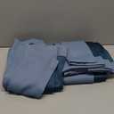 Geomoroccan Linen 100% Blackout Curtains 63 Inch Length 2 Panels for Bedroom Living Room Blue Linen Textured Farmhouse Room Darkening Thermal Insulated Grommet Top Window Treatment Drapes, 52x63 2 Set