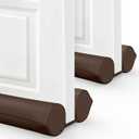 2 Pack Under Door Draft Stopper - Bottom Door Gap Filler & Seal - Fits 30 to 36 Door, Block Cold Air, Noise, Sound, Wind, Bugs, Easy to Install, Double Side Block, No Adhesive, Brown