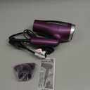 Conair Hair Dryer with Retractable Cord, 1875W Blow Dryer, 3 Heat Settings, 2 Speeds, Blow Dryer with Diffuser and Concentrator Attachments, Ionic + Tourmaline Technology, purple