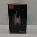 Xavier 1-Light Matte Black Hardwired Outdoor Indoor Wall Lantern Sconce with Seeded Glass Shade