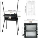 Portable Charcoal Grill with Thermometer, Double-sided Smoker Grill for Outdoor Patio Backyard Camping and Parties