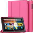 All-New 8inTablet Case,DJ&RPPQ Smart Trifold Stand Case with Hard PC Back and Auto Wake/Sleep Incompatible with Alcatel TCL,Hibiscus