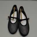 Mesh Ballet Flats for Women Round Toe Mary Jane Shoes Sexy Fishnet Trendy Dressy Ballerina Flat Shoes (7, Black)
