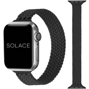 Solace Bands Slim Imperium Loop - Compatible with Apple Watch Bands Sport Loop Band for Women and Men, iWatch Bands for 42/44/45MM  Ultra, SE and Series 8 7 6 5 4 3 2 1 (42/44/45MM - S, Black)