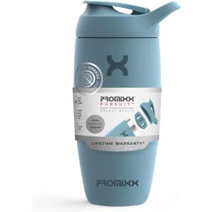 Promixx Pursuit Stainless Steel Shaker Bottle 18oz Ocean Calm Blue | Insulated, Water Bottle, shaker Cup