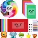 ABEJFIC 60PCS Felt Fabric Sheets Craft Kit - 4"x 4" + 4"x 6"+ 8"x 12" Assorted Colors - 1mm Thick Square Nonwoven Felt Fabric for Kids, DIY Sewing Crafts, Patchwork, School Projects, Decoration