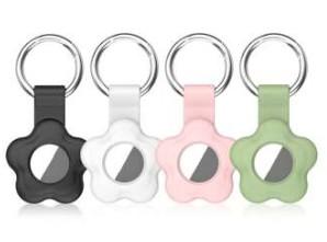 Compatible with AirTag Holder Case Keychain 4 Pack,Silicone for Air Tags Key Chain Ring Case Cover for Air Tag Holder GPS Tracker Item Air Tags Finders Accessories Air Tagholder for Kids,Bags,Luggages