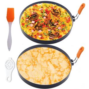 Large 2 Packs 8" Omelette Ring for Griddle,Stainless Steel 8 Inch Griddle Omelet Rings,Non-Stick Pancake Egg Ring Round Omelette Rings Omelet Mold Muffin Mold Silicone Handle