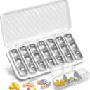 Pill Organizer 3 Times A Day - GloDeals Weekly Pill Organizer 2 Times A Day, Large Pill Box 7 Day Medicine Organizer Pill Case, Pill Container Holder, Daily Pill Box 3 Times A Day, for Vitamin, White