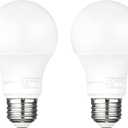 Amazon Basics A19 Dusk to Dawn Sensor LED Outdoor Light Bulb, 60W Equivalent, Energy-Efficient 9W, Daylight 5000K, E26 Base, 10,000 Hours, 2 Count (Pack of 1)