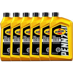 Pennzoil 0W-20 Gasoline Synthetic Motor Oil 1 qt - Pack of 6
