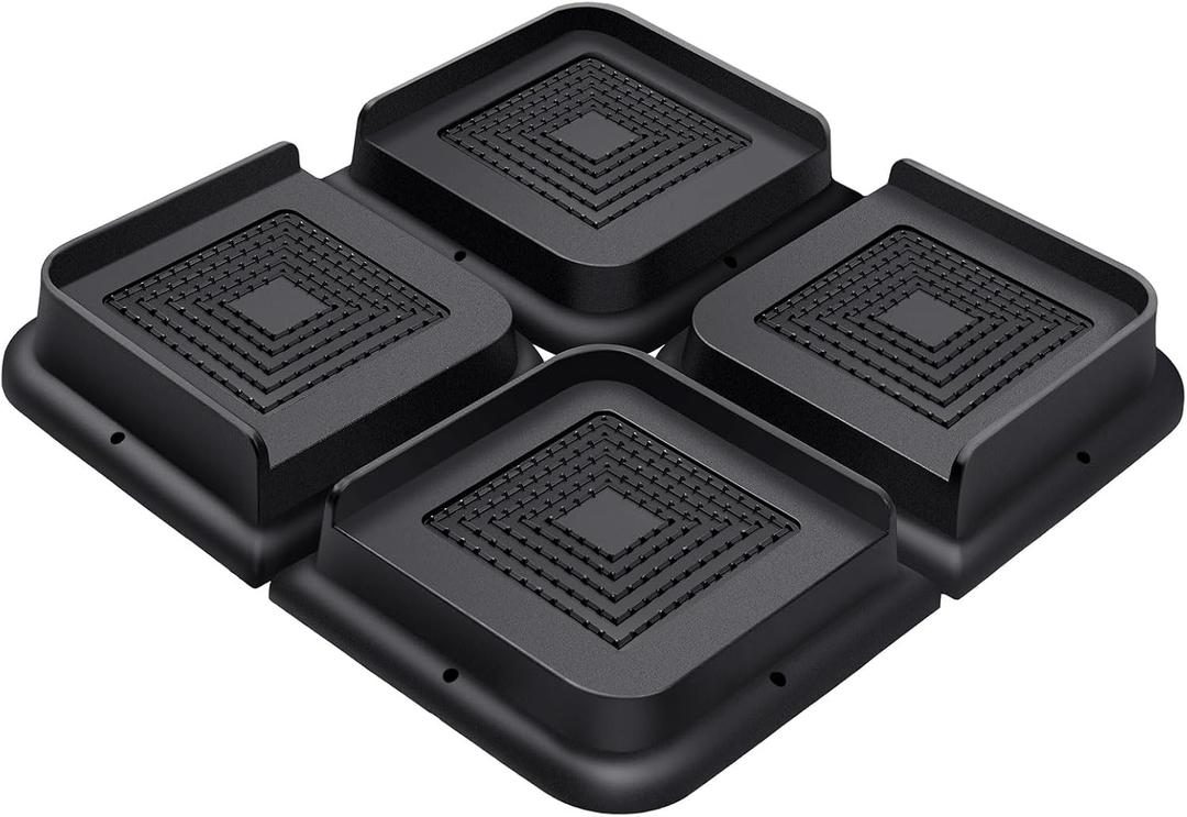 ANNKUT Bed Risers 1 Inch Heavy Duty, Furniture Risers for Bed Desk Table Sofa Couch,Oversized Bed Lifts Risers,Support up to 5000 Lbs(4 Pack Black)