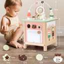 PairPear Wooden Activity Cube Montessori Toys Wooden Play Cube Activity Center Baby Busy Board Multifunctional Early Educational Development Toys Sensory Gifts for Toddlers Girls Boys 1 2 3 Year Old