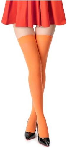 UXQEJO Women's Hold-ups Knee High Long Socks, Snag-Resistant Thigh High Opaque Stockings, Costume Hosiery for Halloween, Medium 