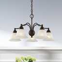 Livex Lighting 1346-91 Essex 5-Light Ceiling Mount, Brushed Nickel, 24"L x 24"W x 12.75"H