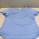 Ltctricy Summer Tops for Women Trendy Short Sleeve Crew Neck Curved Hem Workout Athletic T-Shirts Soft Casual Tees
Blue Size S