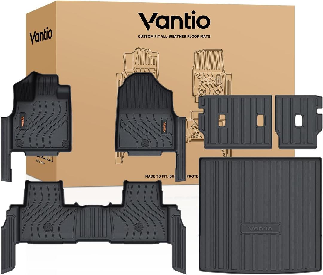 Floor Mats for Honda Passport 2026, Anti-Slip Custom Fit All Weather TPE Car Liners with Trunk Cargo Liner, Backrest Protectors & Door Sill Guards