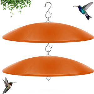 19.25-Inch Extra Large Squirrel Baffle,Hummingbird Feeder Shade Dome Cover, Bird Feeder Rain Guard, Hanging Squirrel Proof for Shepherd's Hook Outdoors (Terracotta) 2 Pack