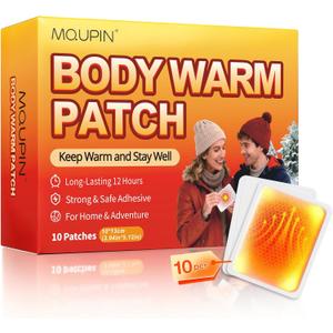 Disposable Hand Warmers & Body Warmers for Cold Weather - MQUPIN 12H Long Lasting Adhesive Heat Patch, Air Activated Portable Heat Pad Sticks to Clothing for Outdoor & Indoor Use (10 Count, 5x4 Inch)