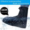 Rain Shoe Covers Waterproof Rain Boot Shoe Cover Rubber Sole Reusable Anti-Slip Rain Snow Boots Overshoes Gear Shoes Covers Durable Mud-Proof Shoe Protector for Cycling Outdoor Travel (Black, XXL) (Black, L)