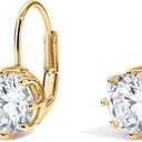 Electric Picks The Bentley Earrings,14kt Gold Plated Studs with 7mm Sparkling Crystal, Lightweight Everyday & Gift Jewelry for Women, Timeless Minimalist Gold Earrings