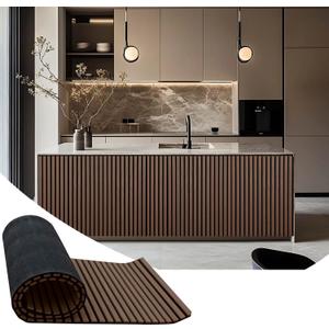 94.5 x 23.6 in Acoustic Wood Wall Panels,3D Flexible Soundproof Absorbing Panels,Wood Slat Walls for Interior Wall Decor (Brown)