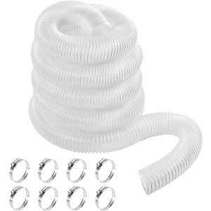 2 1/2" x 30' PVC Dust Collection Hose, Puncture Resistant Fume Collection Hose with 8 Pieces Stainless Steel Clamps, Clear Dust Collector for Woods Debris (2.5 Inch  30 Feet)
