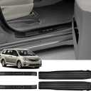ZZEQYG 4 Pcs ABS Carbon Fiber Door Sill Protector Compatible with Toyota Sienna 2015 2016 2017 2018 2019 2020 Accessories Door Sill Guards Trim
