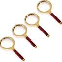 4 Pack Magnifying Glass 6X Magnification Magnifier Handheld Magnifier for Science, Reading Book, Inspection