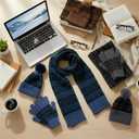 12 Pcs Winter Beanie Hat Scarf Gloves Set for Men Women Winter Warmer Gift Poms Knit Beanie Long Scarf Gloves (Classic Color)