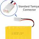 8.4V 1000mAh NI-CD Battery Pack Rechargeable AA Battery with Standard Tamiya Connector for RC Car RC Truck Tank 2 Pack with USB Charger